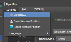 Settings menu