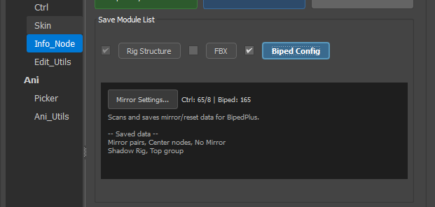 Save Module — Biped Config