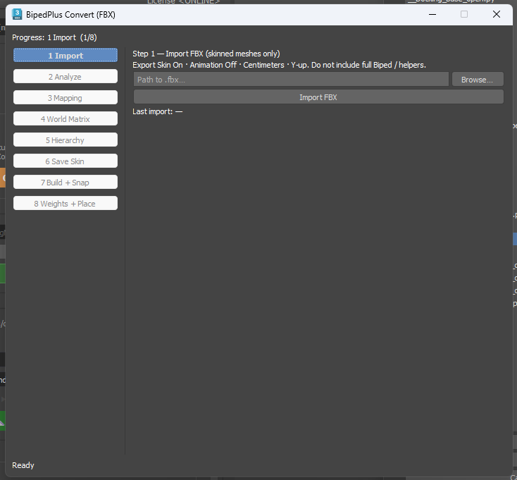 Convert (FBX) Step 1 — Import