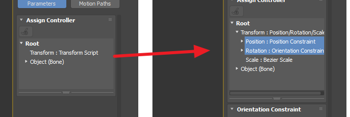 Transform Script → PRS + Constraint
