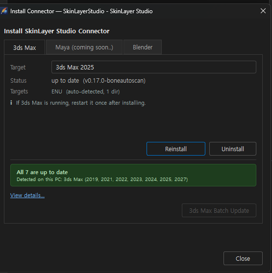Install Connector shows up to date