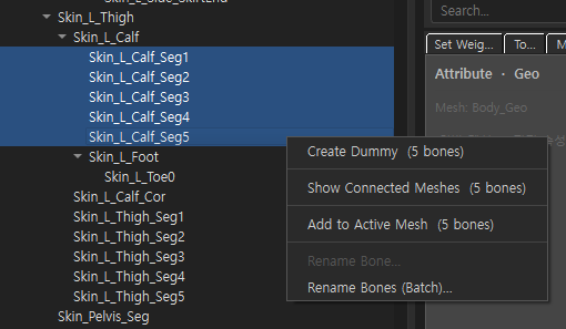 Create Dummy right-click
