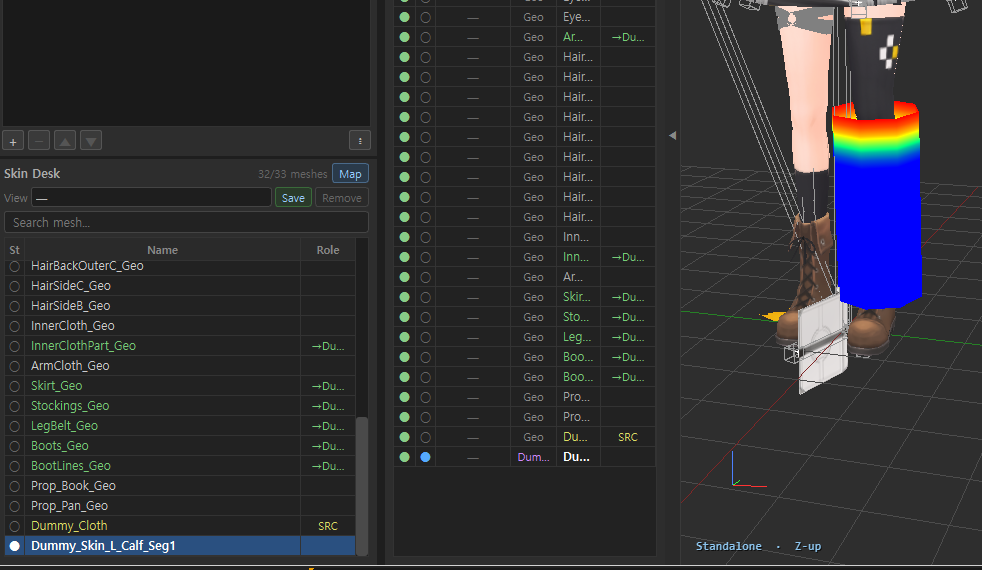 Dummy in viewport · Skin Desk