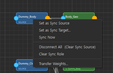 Sync Map context menu