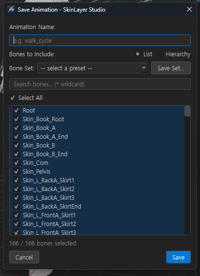 Save Animation — List